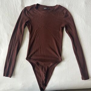 Zara long sleeve brown bodysuit